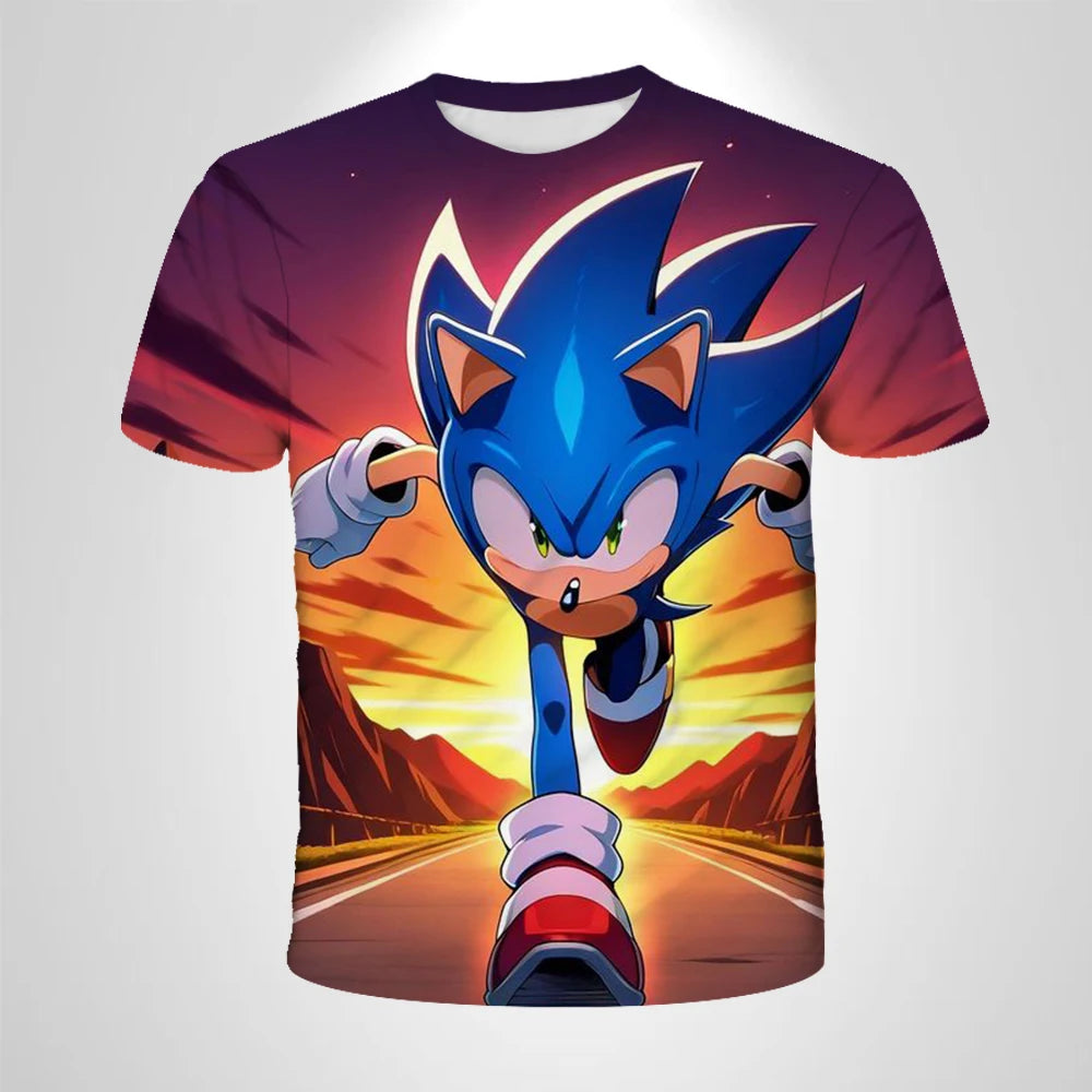 206 Sonic The Hedgehog – anime – oddychająca koszulka dla chłopców, odzież dziecięca, odzież codzienna, oddychający, cienki krój, koszulka unisex