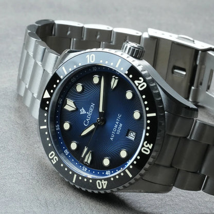 Montre mécanique automatique CADISEN – Modèle de luxe avec verre saphir, mouvement japonais MIYOTA 8215, cadran bleu et lunette en céramique – Étanche – Idée cadeau pour homme