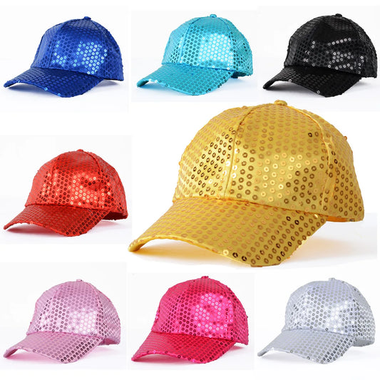Fashion Baseball Caps Women Girl Ponytail Cap Sequins Shiny Messy Bun Snapback Hat Sun Caps Gorra Casual Ponytail Baseball Caps