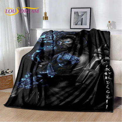 Overwatch Game Gamer D.Va Reaper Soft Plush Blanket, Flannel Blanket Throw Blanket for Living Room Bedroom Bed Sofa Picnic Kid 3D