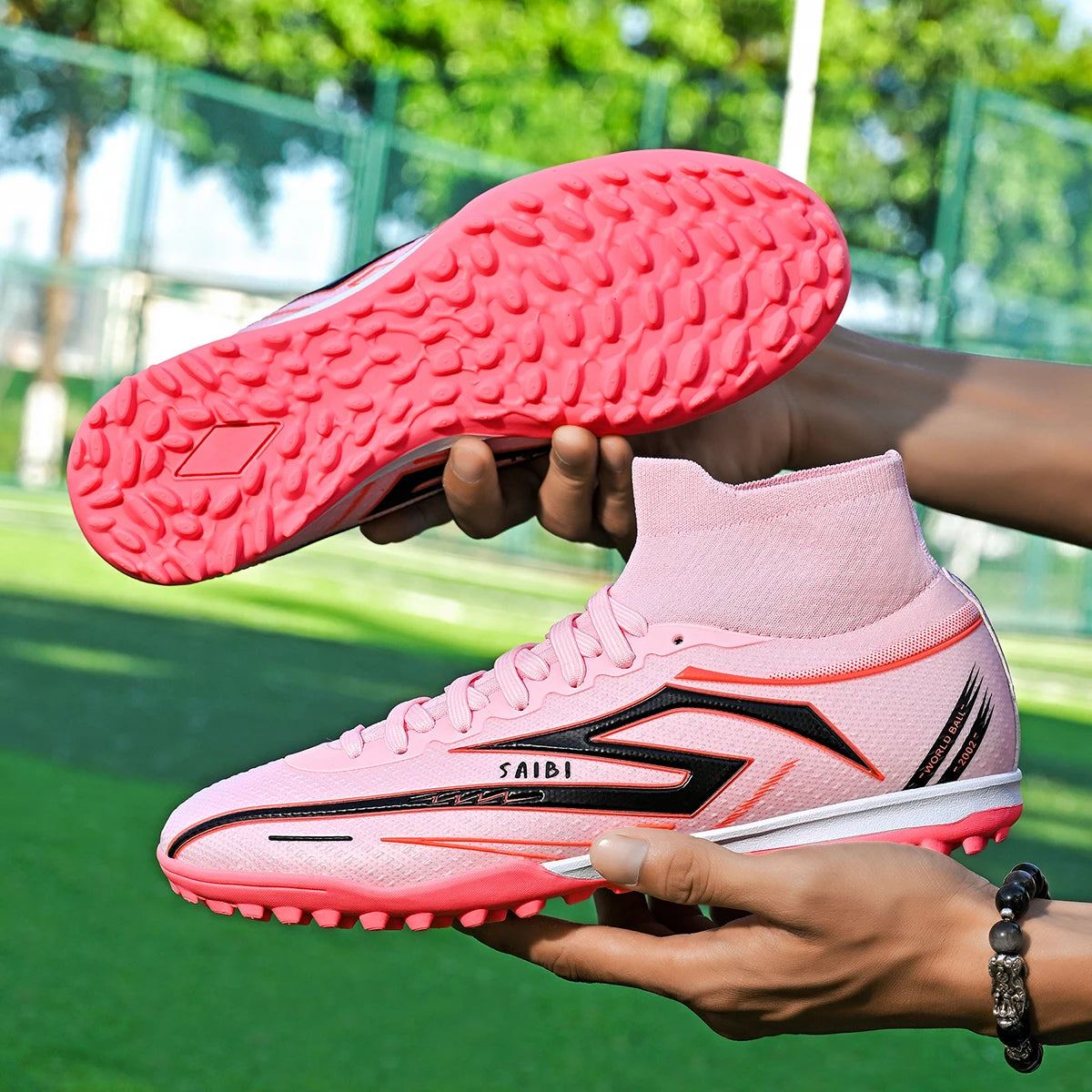 Botas de fútbol Outdoor TF Turf: parte superior de tejido PU cómodo, suela de goma de alto agarre, calidad fiable. Zapatillas deportivas para niños y adolescentes.