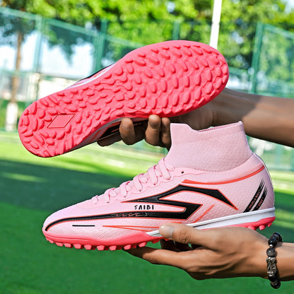 Botas de fútbol Outdoor TF Turf: parte superior de tejido PU cómodo, suela de goma de alto agarre, calidad fiable. Zapatillas deportivas para niños y adolescentes.