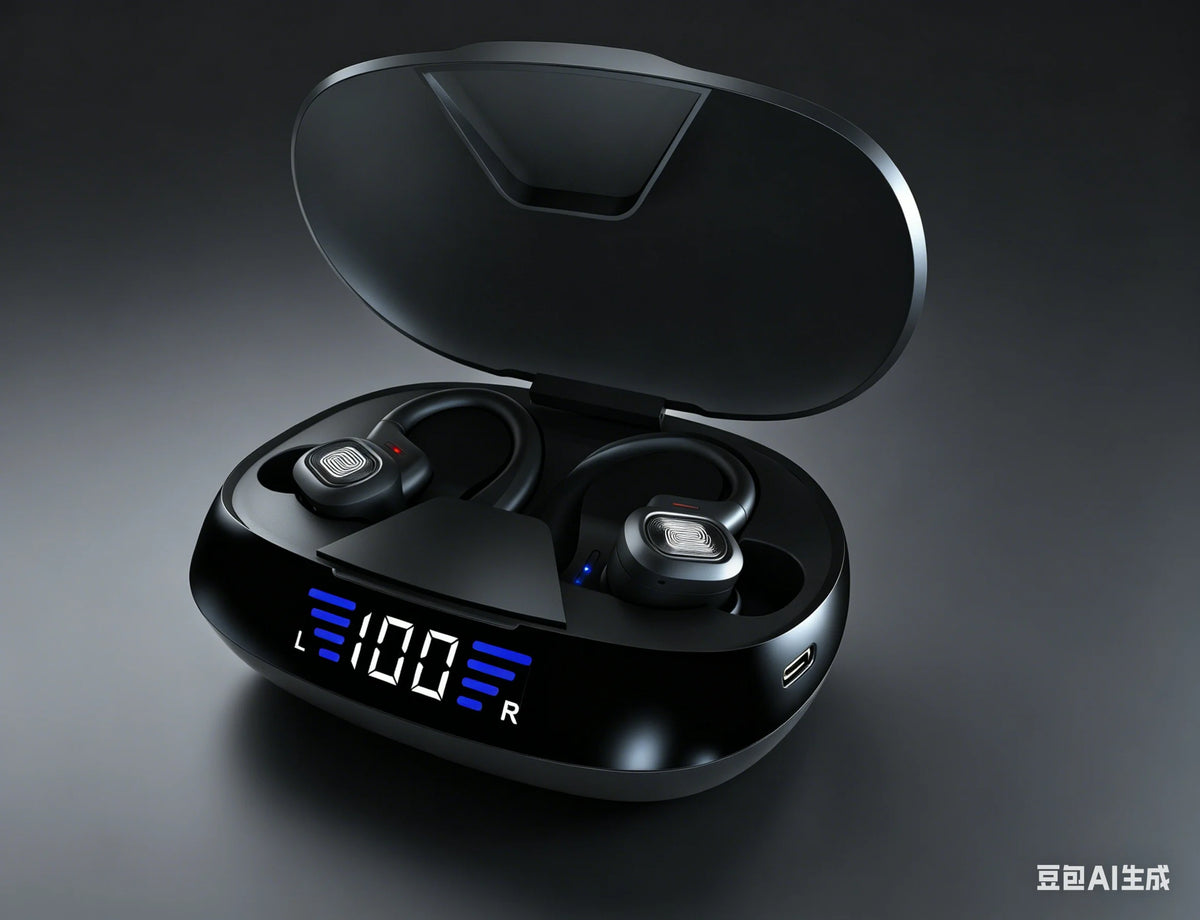 Écouteurs sans fil SP16, écouteurs sportifs Bluetooth 5.3 avec micro à réduction de bruit, 75H, stéréo HiFi, sur-oreille, écran LED, USB-C, IPX
