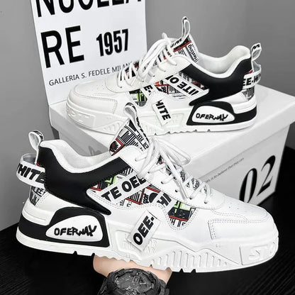 Casual mode lædersneakers Nye skateboard-herresko Udendørs løbesko Sportssko Vandreture Tennis Plateausko Luksusfodtøj