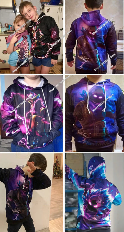 2025 3D New Children's Anime Fortnite Printed Sweater Series Pullover Generation Tide Brand Hoodie Gift