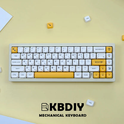 KBDiy KOA  Profile PBT Honey Milk Keycaps Russian Korean Japanese 137 Keys Caps for Mechanical Keyboard Keycap MAC for MX Switch