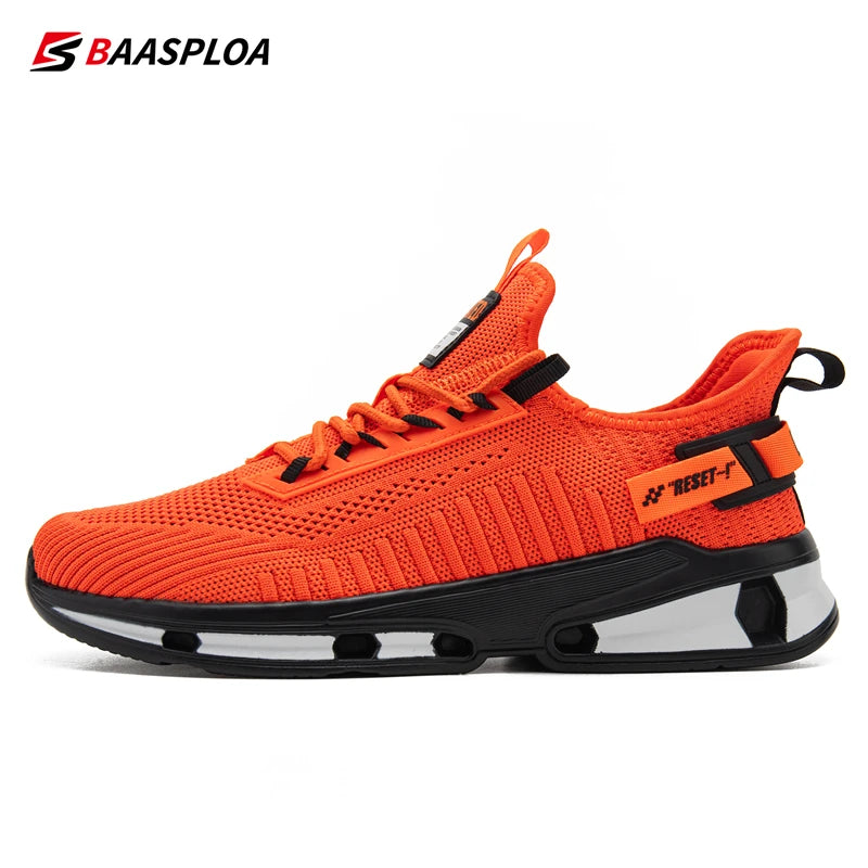 Baasploa – baskets de course pour hommes, grande taille 41-48, nouvelles chaussures de sport en maille respirante, chaussures classiques décontractées, antidérapantes, confortables pour l'extérieur