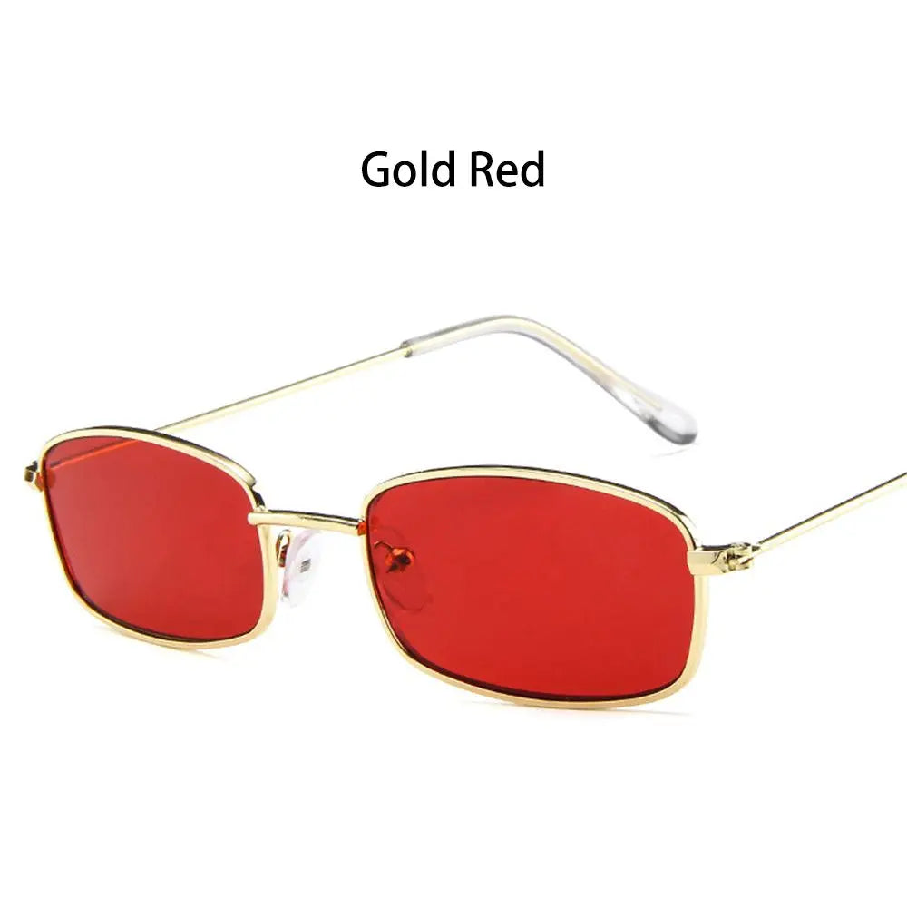 Small Rectangle Sunglasses Women Metal Square Vintage Sun Glasses Brand Designer Men Retro 90s Trendy Gradient Eyewear Shades