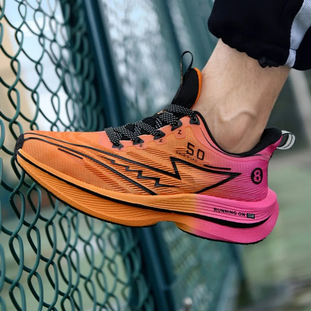 Heren hardloopschoenen met koolstofplaat, zacht gedempte, schokabsorberende sportschoenen, unisex sneakers, lichte antislip trainingsschoenen