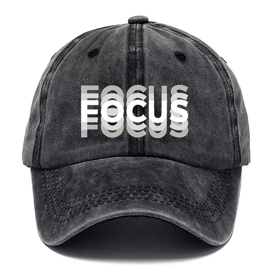 FOCUS Print Cap Washed Cotton Adjustable Classic Style Baseball Cap, Sports Duckbill Hat for Men and Women