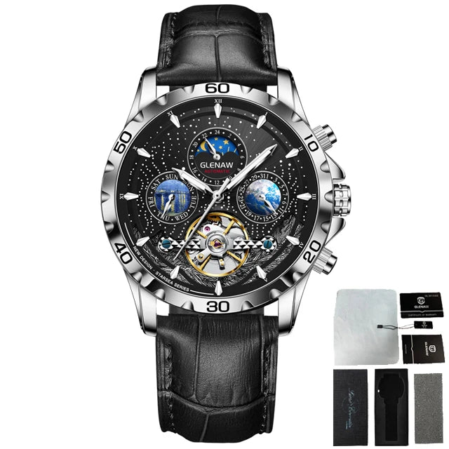 Montre automatique pour homme GLENAW – Montre mécanique étanche, design de luxe, style élégant et professionnel