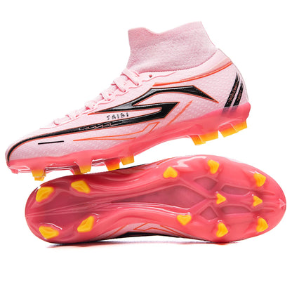 High Performance AG FG Football Boots PU Hybrid Fabric Upper TPU Strong Grip Sole Cost-effective Men Women Grass Football Shoes