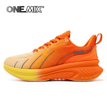 ONEMIX Νέα αθλητικά παπούτσια με αντικραδασμική προστασία για άνδρες, κατάλληλα για δρομείς βαρέων αποστάσεων, με κορδόνια, αθλητικά γυναικεία, αντιολισθητικά, για εξωτερική χρήση, ανδρικά αθλητικά παπούτσια