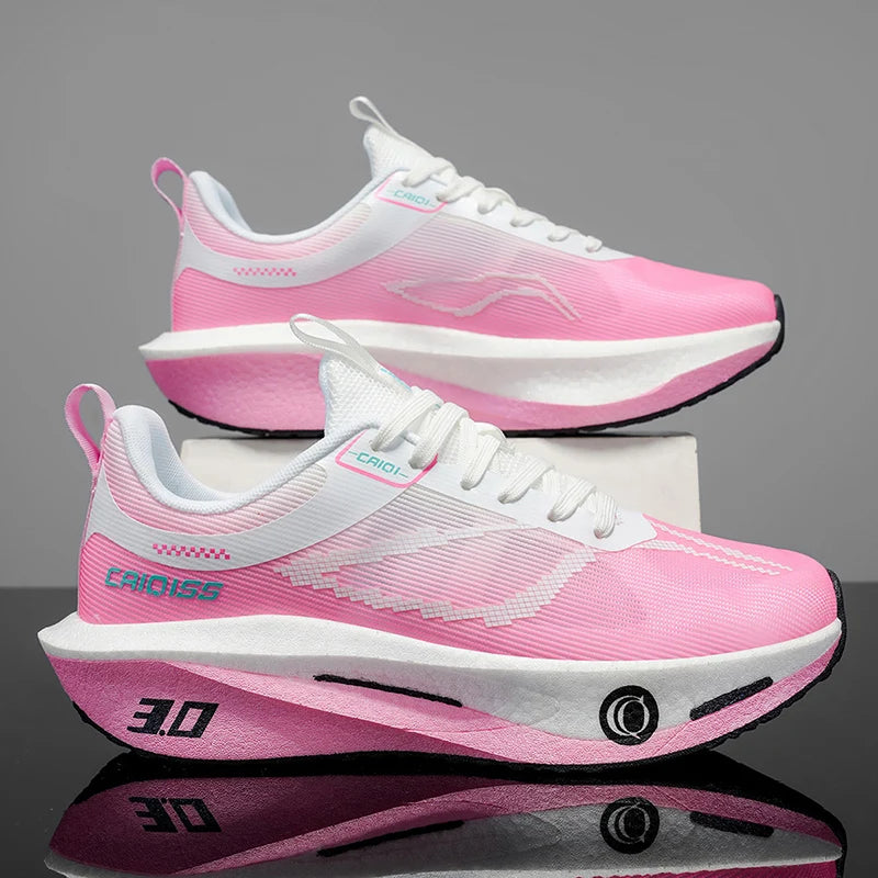 Buty do biegania z karbonową płytką do maratonu, męskie, sportowe, specjalistyczne, oddychające, lekkie, damskie, wygodne sneakersy sportowe outdoorowe