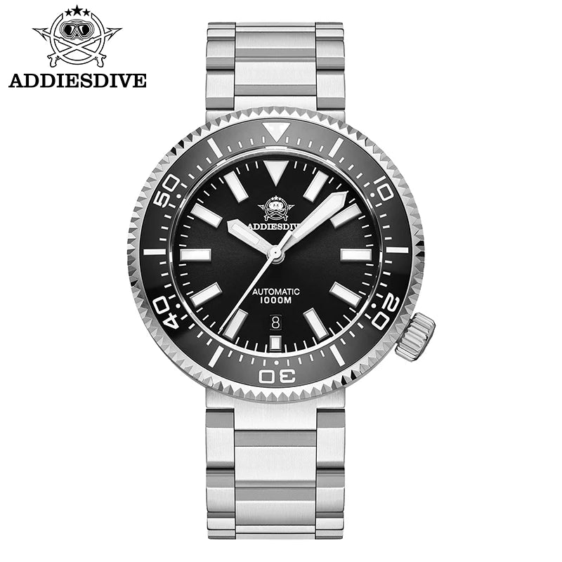 Reloj de buceo de lujo para hombre ADDIESDIVE, hermético hasta 1000 m, con cristal de zafiro y esfera luminiscente – Reloj mecánico automático