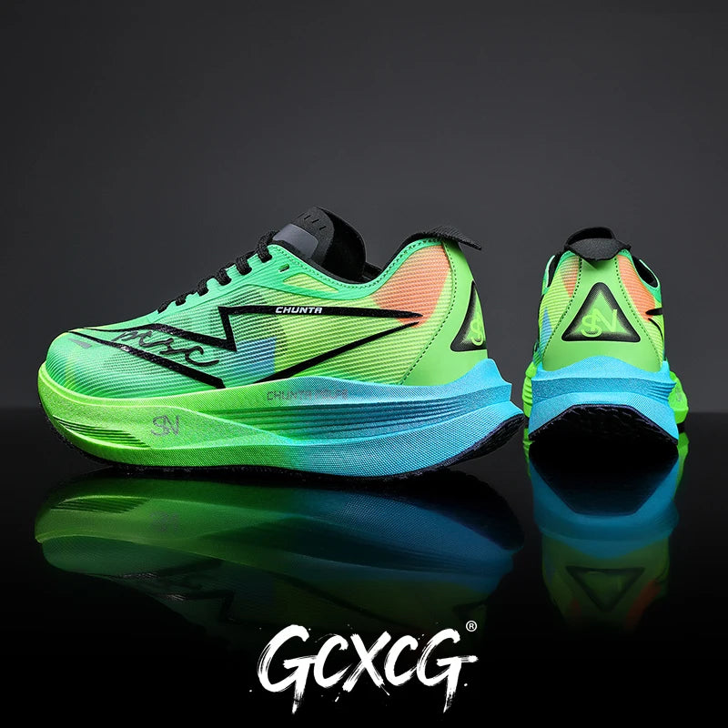 Men Running Shoes Carbon Board Speciality Marathon Sports Breathable Lightweight Women's Comfortable Nonskid Chunta Sneakers
