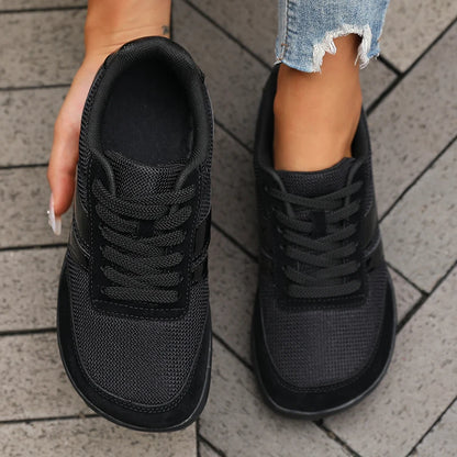 Women's Shoes Sneakers Wide Toe Barefoot Casual Wide Last Fashionable Canvas Black Flat Board Shoes Breathable Mesh Men's Shoes