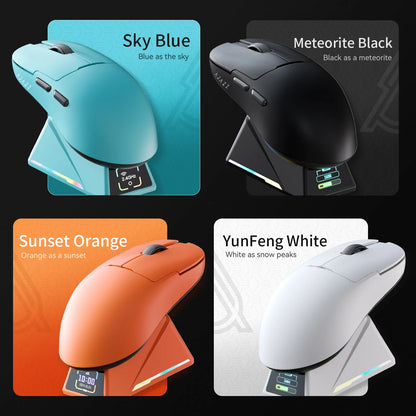 AJAZZ AJ159 APEX Maus Tri-Mode Wireless 8K PAW3950 Sensor Low Latency Gaming-Maus mit Ladestation, anpassbar, leicht, für PC-Gamer