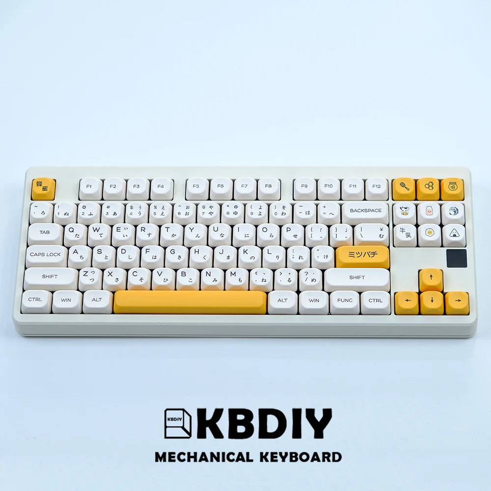 KBDiy KOA  Profile PBT Honey Milk Keycaps Russian Korean Japanese 137 Keys Caps for Mechanical Keyboard Keycap MAC for MX Switch