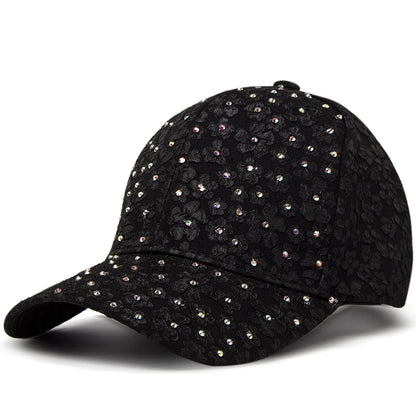 CNTANG Summer Women Rhinestone Baseball Cap Flower Embroidery Hats Female Snapback Fashion Designer Sun Hat Hip Hop Y2k Caps