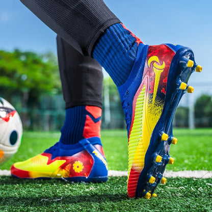 Chaussures de Football pour hommes, crampons de société, bottes professionnelles de terrain de Football en plein air, chaussures d'entraînement sur gazon, baskets à pointes longues