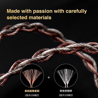 TRN RedChain Earphones Silver-Plated Copper OFC Copper Upgrade Cable with Swappable Connectors 2.5/3.5/4.4 For TRN MT1 MAX TA4