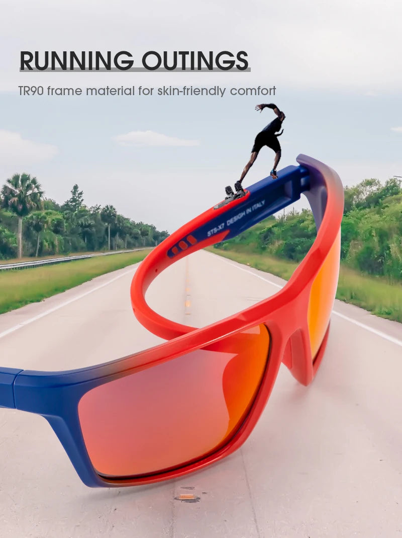 Occhiali da sole polarizzati Kapvoe da uomo alla moda, occhiali da ciclismo, occhiali UV400 per uomo e donna, occhiali da sole per guida, arrampicata e sport all’aperto