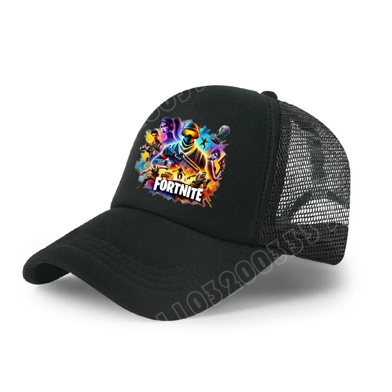 Fortnite Baseball Cap Cartoon Game Printed Hat Kids Summer Breathable Mesh Hat Adjustable Peaked Cap Childrens Birthday Gift