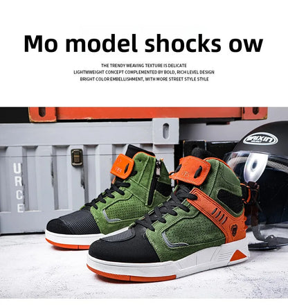Motorradstiefel Neu Herren Damen Motorrad-Fahrschuhe Atmungsaktive Biker-Stiefel Motorboote Motorradschuhe Bota