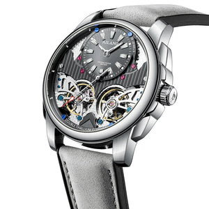 AILANG Automatic Mechanical Waterproof Sport Military Men Watch Luxury Double Tourbillon Man Wristwatch Leather Strap