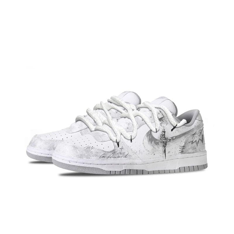 Custom Sneakers Nike Big Cold Fog Rose Retro High Street & Chinese Ink Wash Non-Slip Low-Top Skate Shoes for Men