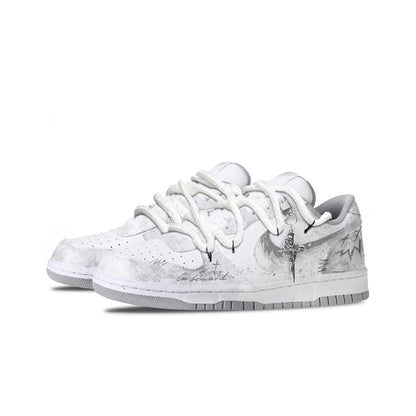 Custom Sneakers Nike Big Cold Fog Rose Retro High Street & Chinese Ink Wash Non-Slip Low-Top Skate Shoes for Men