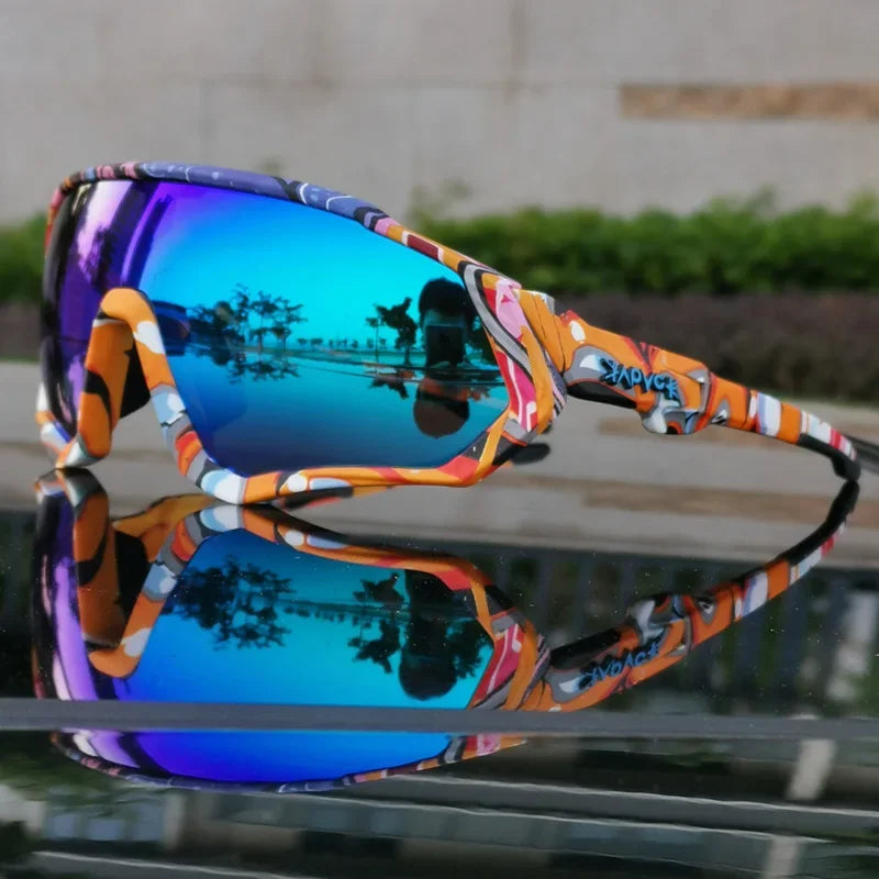 Kapvoe Herren-Marken-Angelbrille, Mountainbike- und Radfahrbrille, Damen-Rennradbrille, Fahrradbrille, Radsportbrille, Oculos Ciclismo