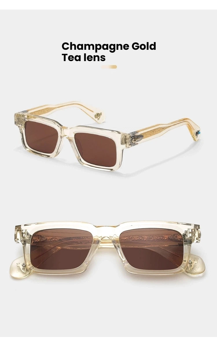 JMM BELVEDERE Vintage Square Retro Sun glasses for man Fashion Women sunglasses 2025 3D Carving and Gemstone Design sunglass man
