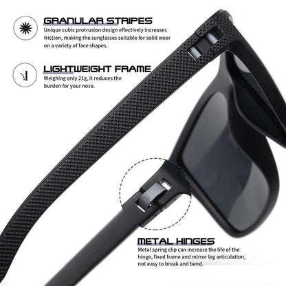 CRIXALIS Vintage Square Polarized Sunglasses for Men Women Retro Trendy Sun Glasses Male Driving Fishing Mirror Shades UV400
