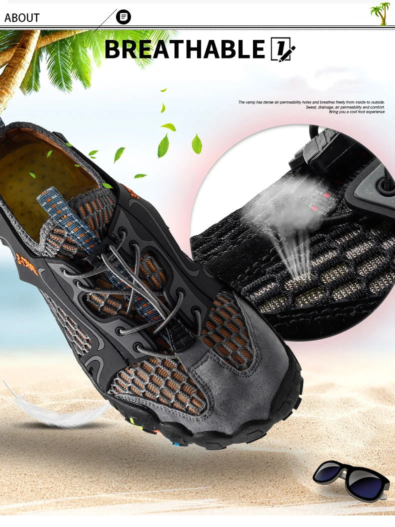 Water Shoes For Men Trekking Hiking Shoes Drainage Beach Aqua Shoe Quick Dry Swim Barefoot Sandal Diving Fishing Surfing Sneaker