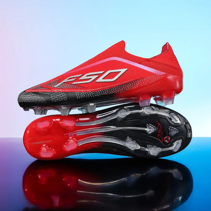 Botas de fútbol para hombre, tacos para césped, alta calidad para partido al aire libre, calzado antideslizante para niños, modelo de caña alta ligero muy vendido