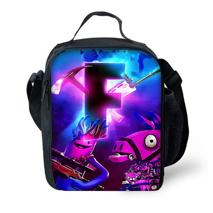 Child Hot Game F-FortniteS Insulated Large Capacity Bag for Boy Girl Student Outdoor Picnic Resuable Thermal Cooler Lunch Box