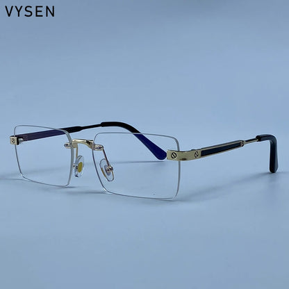 Vintage Rimless Rectangle Sunglasses Men 2026 Luxury Brand Designer Square Metal Frame Sun Glasses Hip Hop Y2K Fashion Eyewear