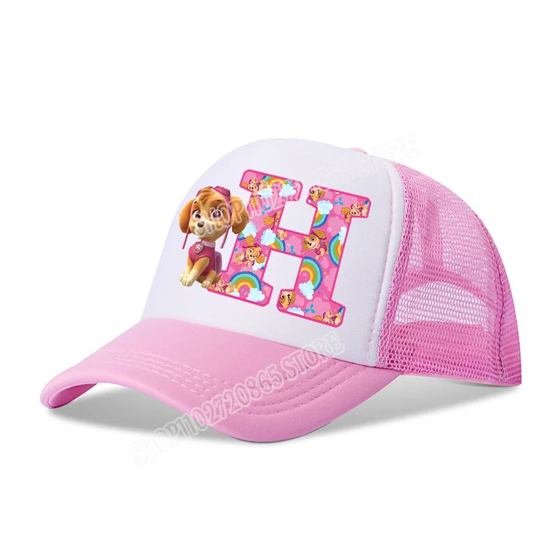 Paw Patrols Baseball Cap Skye Cartoon Anime A-Z Letters Printed Girls Headwear Summer Athleisure Adjustable Fashion Hats Gift