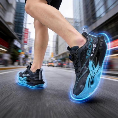 Men's Performance Carbon Plate Running Shoes Women Wide Fit Soft Breathable Mesh Upper Rubber Outsole Sneakers for Marathon Race
