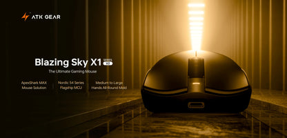 ATK Blazing Sky X1 V2 Ultimate Dual Mode trådløs mus, letvægtsdesign, PAW3950 Ultra, Dual 8K HZ, lav latenstid, tilpasset ergonomisk mus
