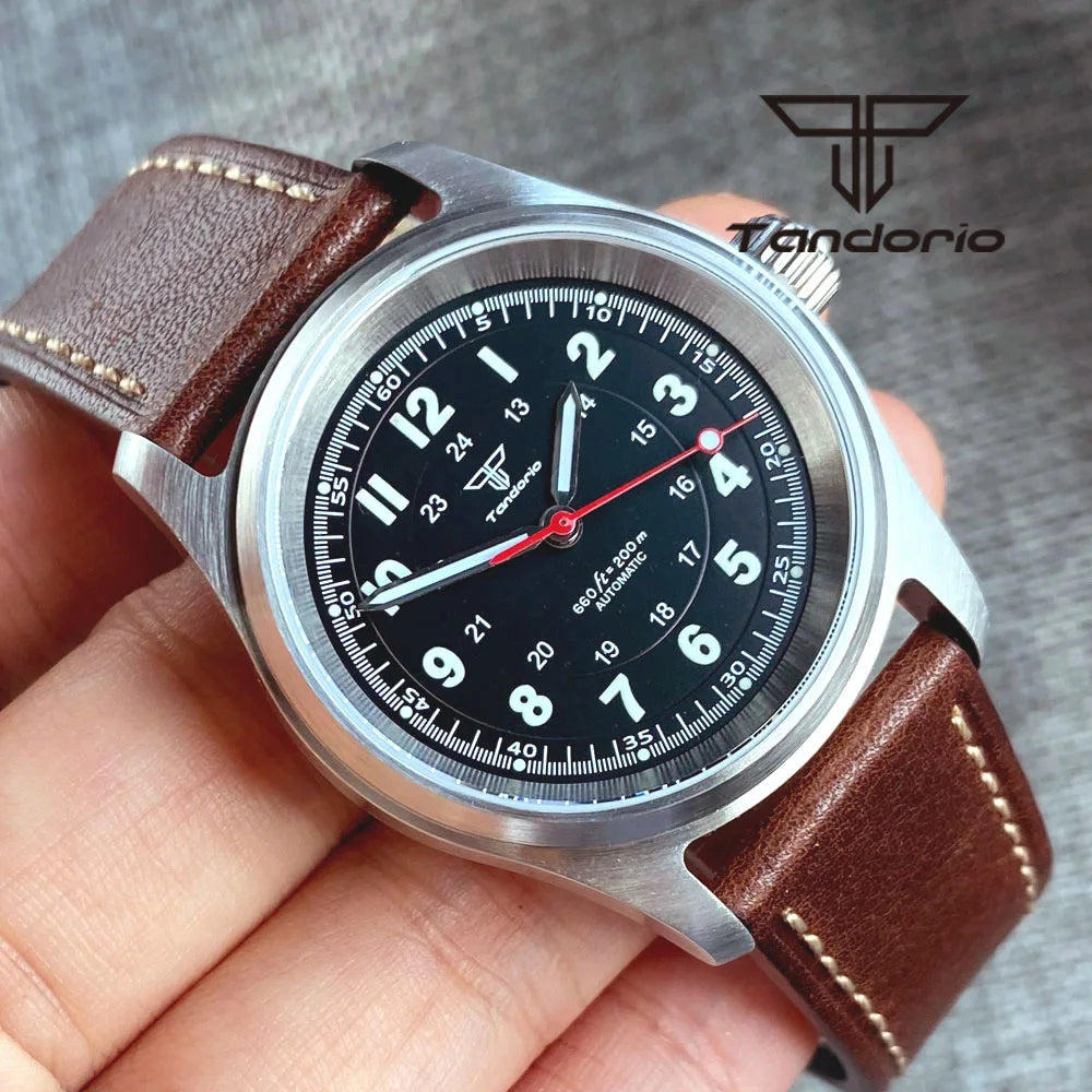 Tandorio 36 mm Fashion 20 BAR automatisk dykar- och pilotklocka för män och kvinnor NH35/PT5000/Miyota8215-urverk safirglas armbandsur med grön luminiscens