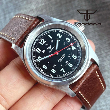 Tandorio 36 mm Fashion 20 BAR automatisk dykar- och pilotklocka för män och kvinnor NH35/PT5000/Miyota8215-urverk safirglas armbandsur med grön luminiscens