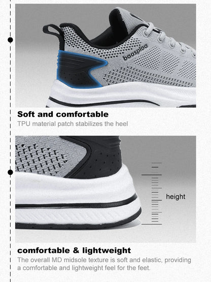 Ténis de corrida para homem da marca Baasploa: ténis casuais de malha, de designer, leves, com atacadores, novos, para desporto ao ar livre e ténis de ténis
