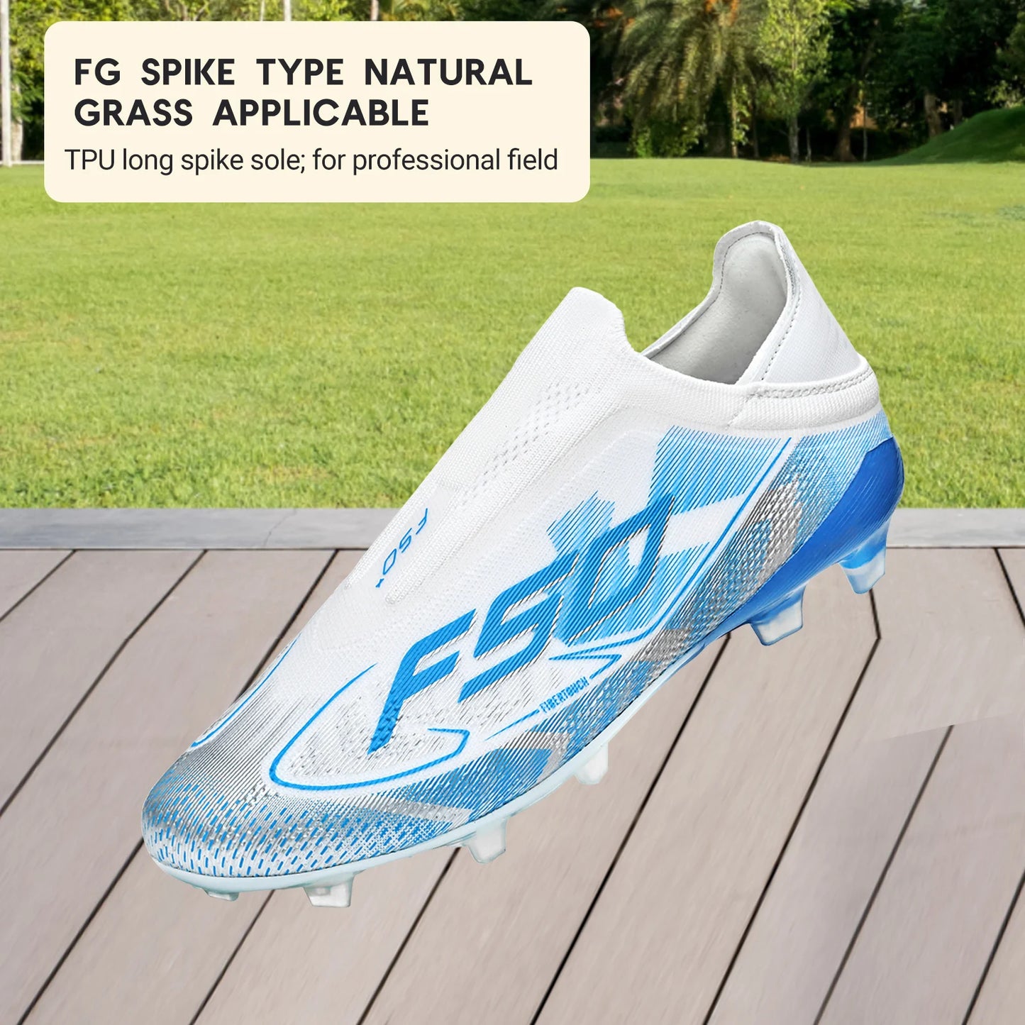 Classic AG/FG football shoes，TPU Wear-resisting Long Studs，PU Mixed Fabric Upper，Non-slip Comfortable for Kids Outdoor Football