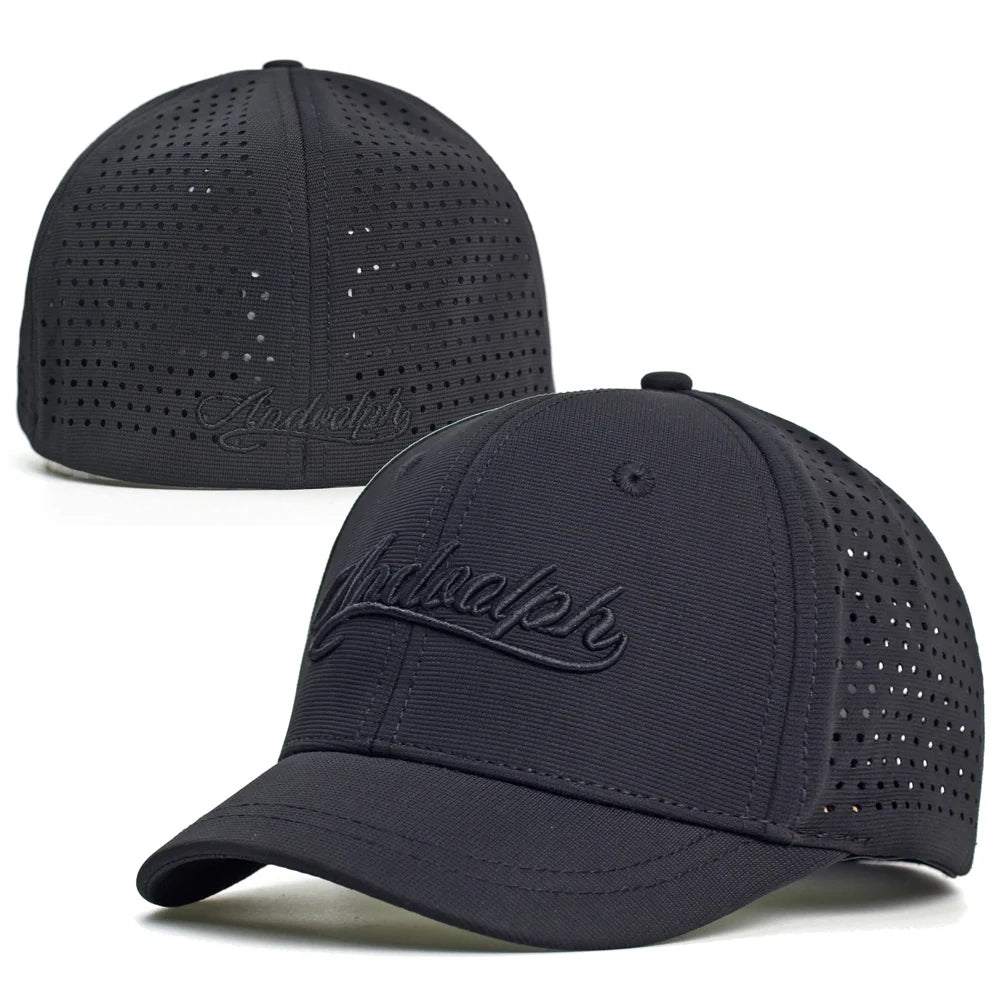 Boné de basebol em malha com pala curta e parte traseira fechada para homem e mulher, respirável, estilo snapback, boné dad hat ajustado e ajustável, cor lisa, estilo trucker