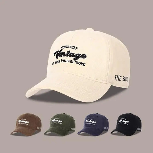 Baseball Caps Women Embroidered Letter Snapback Hats For Women Men Vintage Wide Brim Deep Top Sunscreen Sunshade Bone Cap