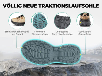 FitVille Wide Slip On Shoes For Men Walking Hiking Shoe Outdoor Trekking Loafer Arch Support Slip Resistant  Wide Toe Box