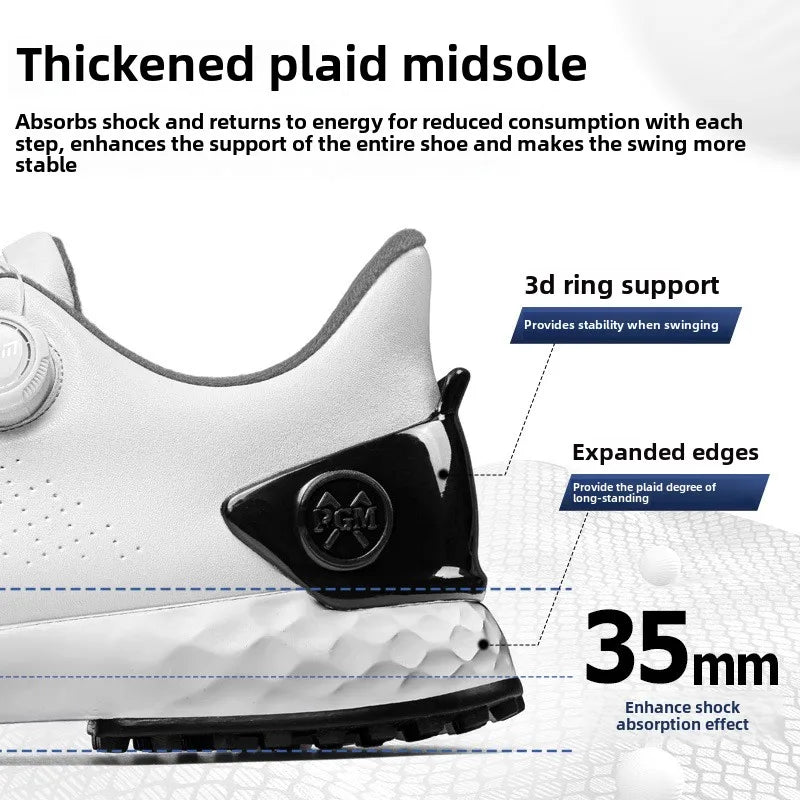 PGM Men's Golf Shoes Sneakers Comfortable Cushioning Knob Lace Waterproof and Anti Slip Height Increase XZ408